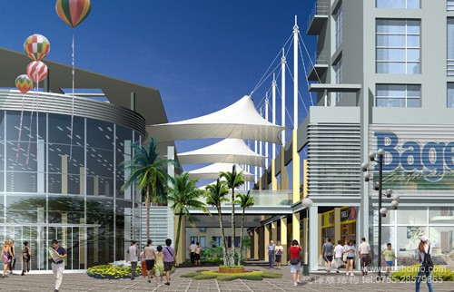 步行街購(gòu)物連廊膜結(jié)構(gòu)四